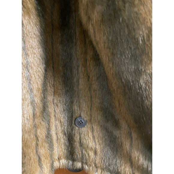 Denim & Co. 90’S Dark Denim & Faux Fur Trim Coat size Medium - Picture 5 of 13